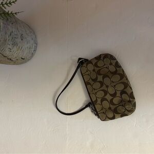 Coach Brown Wristlet Clutch